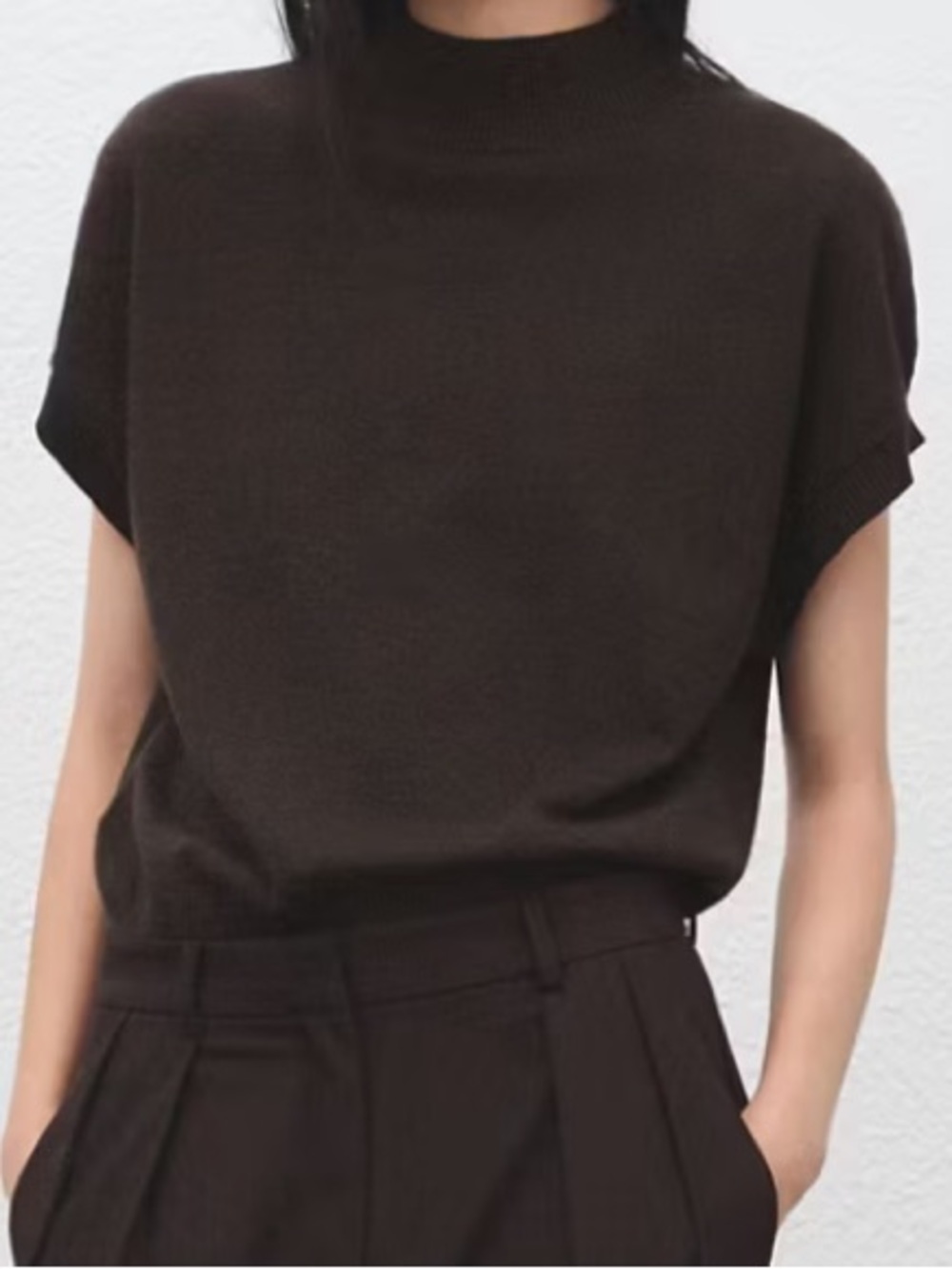 Mango Brown Metallic Knit Short-Sleeve Sweater SHORT-SLEEVED LUREX SWEATER 1262